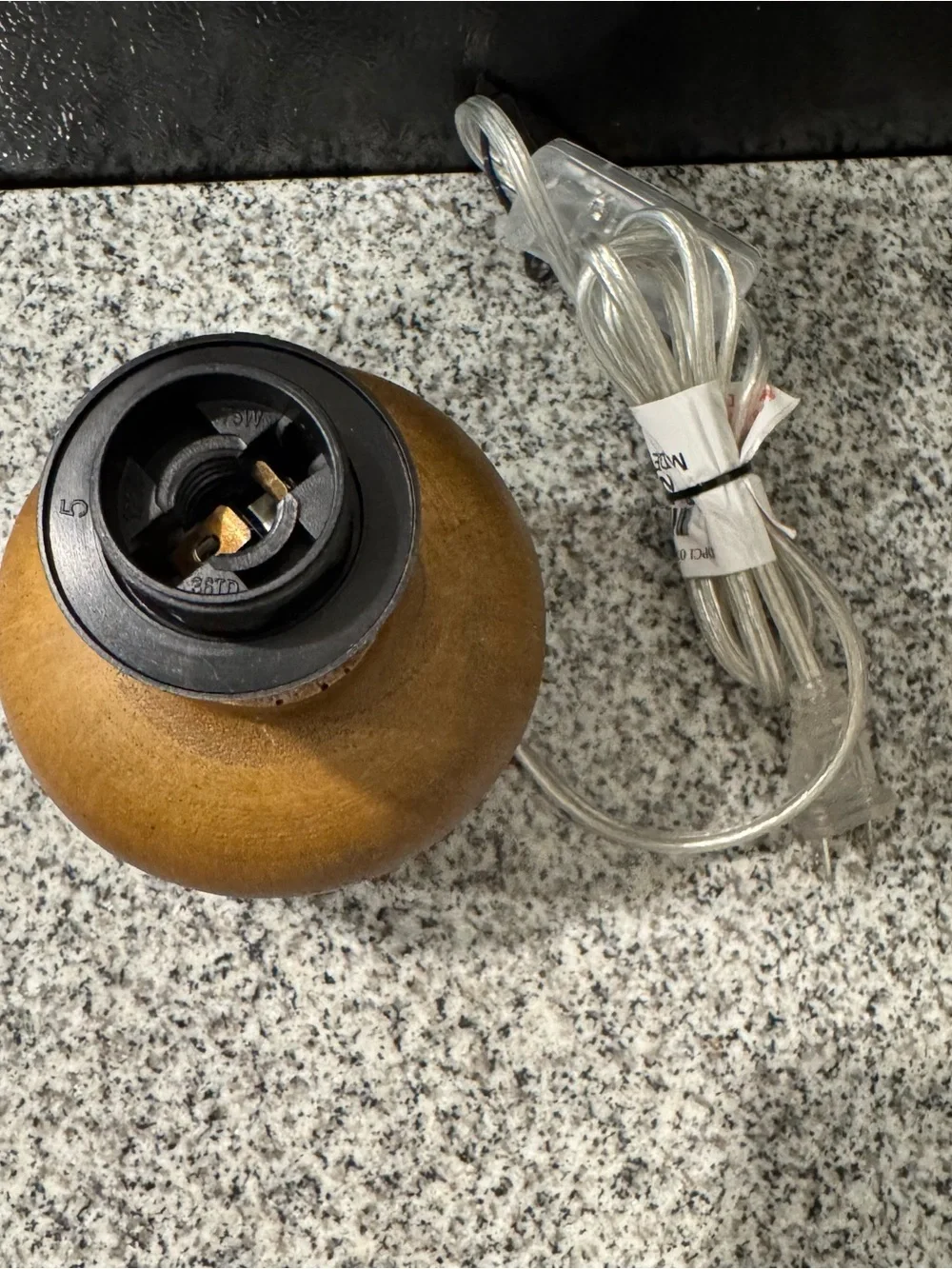 Faux Wood Grain Table Lamp Base - Brown